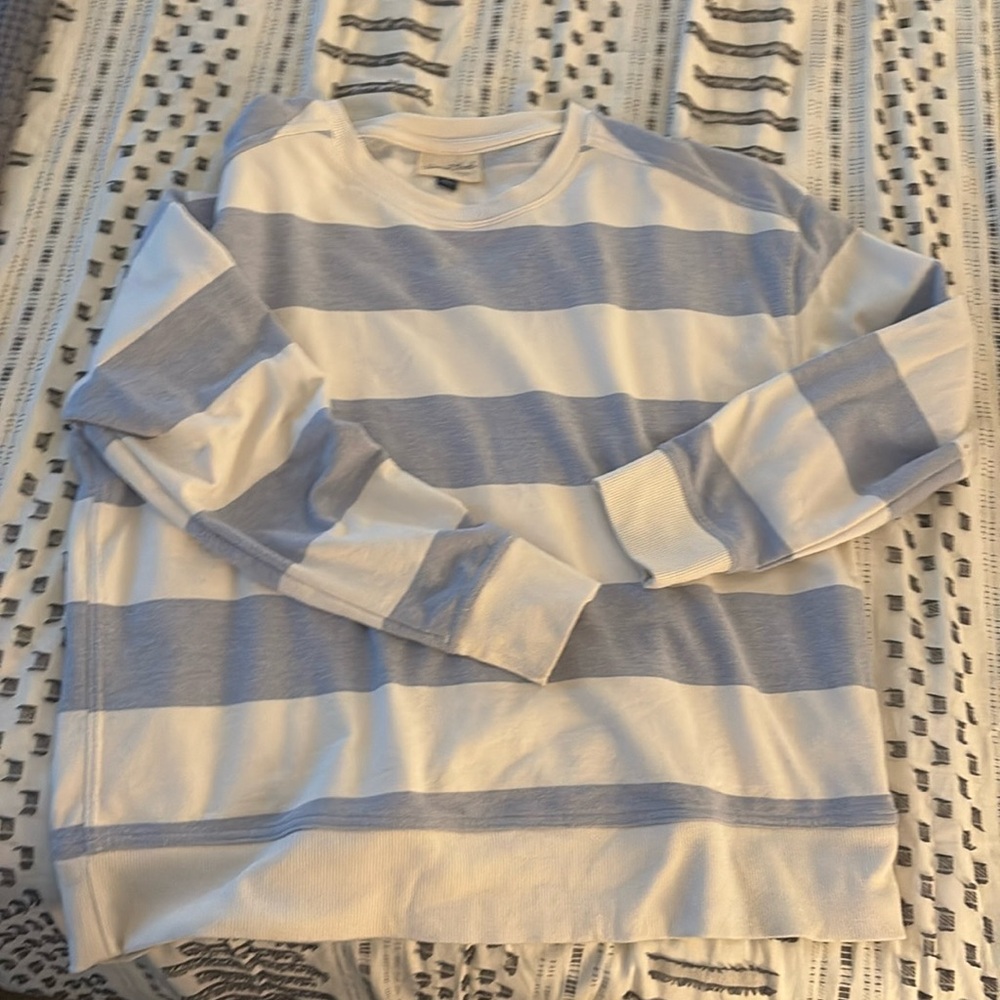 Universal Thread Striped Crewneck Sweatshirt - image 1